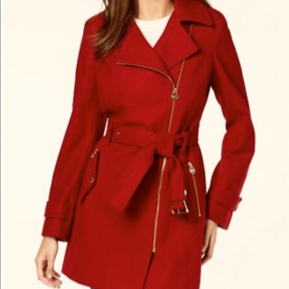 Michael Kors Wool Blend Coat w/Belt - Women's Size PXL